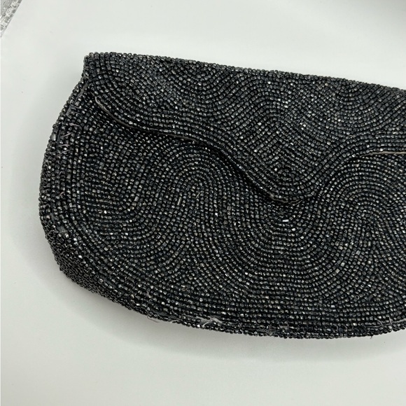 VINTAGE Handmade, hand beaded, black clutch. Made in Belgium, by Walborg - Picture 13 of 14